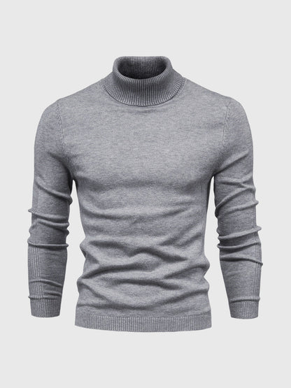 Pull homme à manches longues col montant | Coupe ajustée