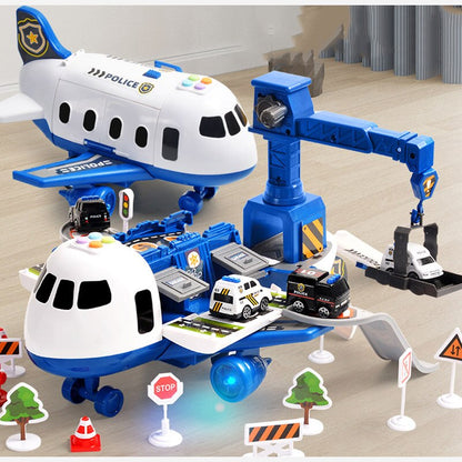 Abenteuer-Flugzeug-Spielset – großes Flugzeug und sechs Mini-Baufahrzeuge – geeignet für Kinder von 3 bis 6 Jahren – fördert kreatives Spielen 5