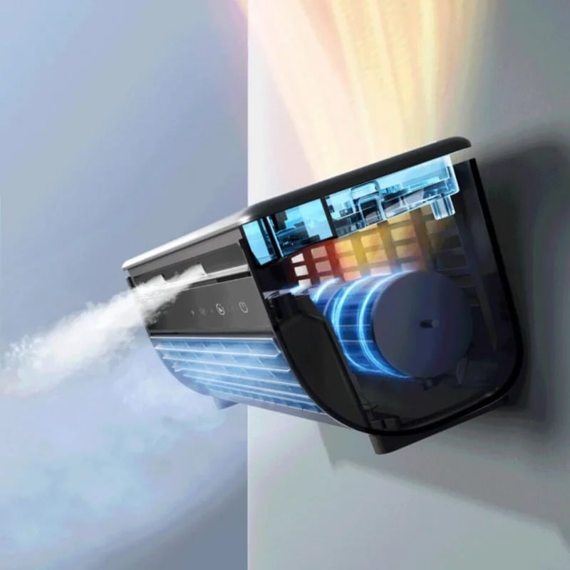 Raffrescatore d'aria 3-in-1 senza fili con batteria e nebulizzatore spray