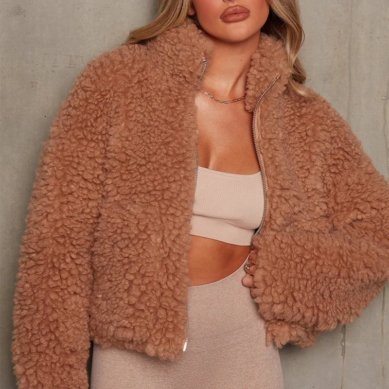 Aubrey Sherpa-Jacke mit Reißverschluss