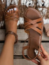 Damen Flache Sandalen mit Knöchelriemen | Minimalistisch