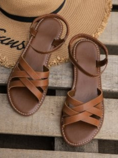 Damen Flache Sandalen mit Knöchelriemen | Minimalistisch