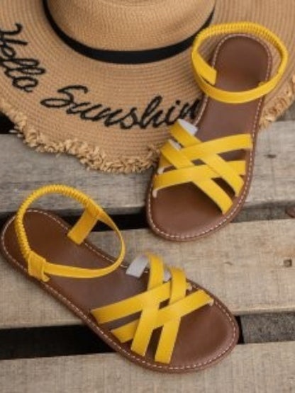 Damen Flache Sandalen mit Knöchelriemen | Minimalistisch