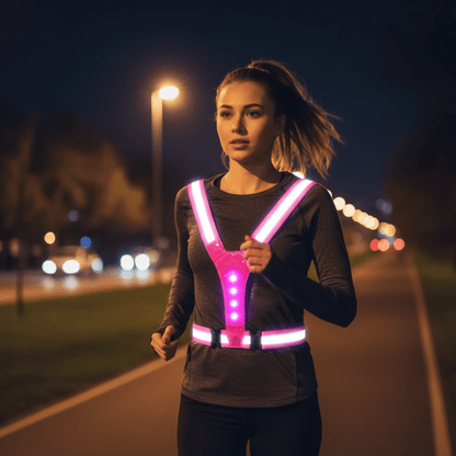 BRIGHTMOVE – LED-Laufweste für Läufer – 3 Lichtmodi für maximale Sicherheit 0