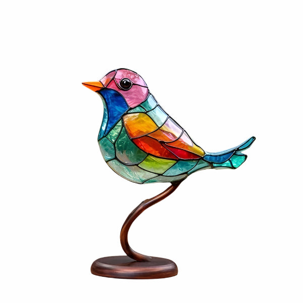 Bunte 2D Glasvögel – elegante Innendekoration, handgefertigt, luxuriöses Interior Design 