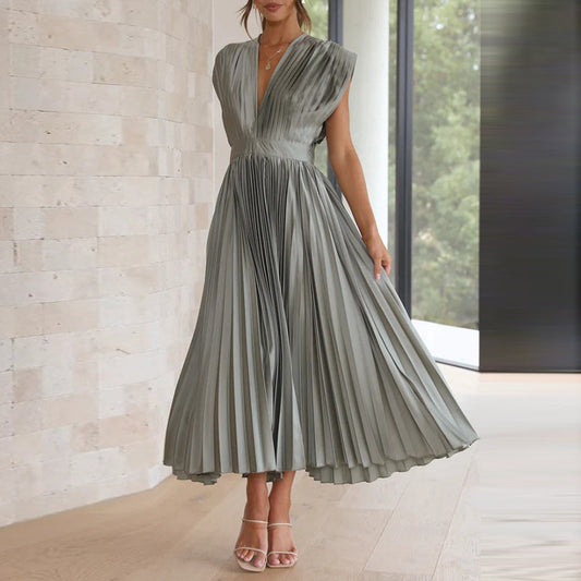 Casimir | Damen Moderne V-Ausschnitt Kleid | Ärmellos 0