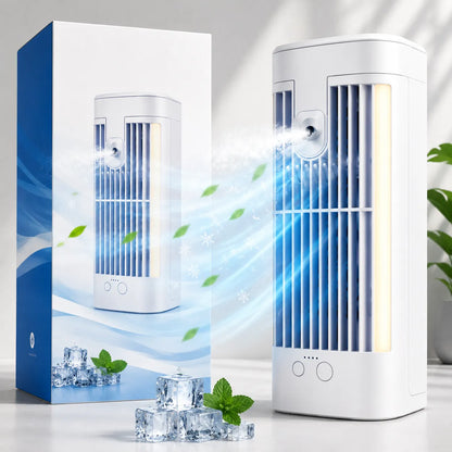 Mini raffrescatore d'aria USB con luce notturna e serbatoio d'acqua