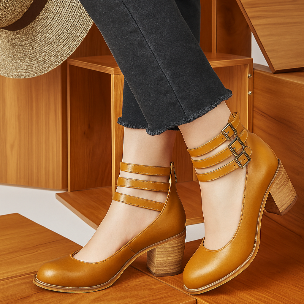 Damen Mehrriemige Schuhe mit Absatz | Klassisch