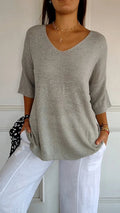 Chiara | Bequemes Damen-Stricktop mit V-Ausschnitt 7