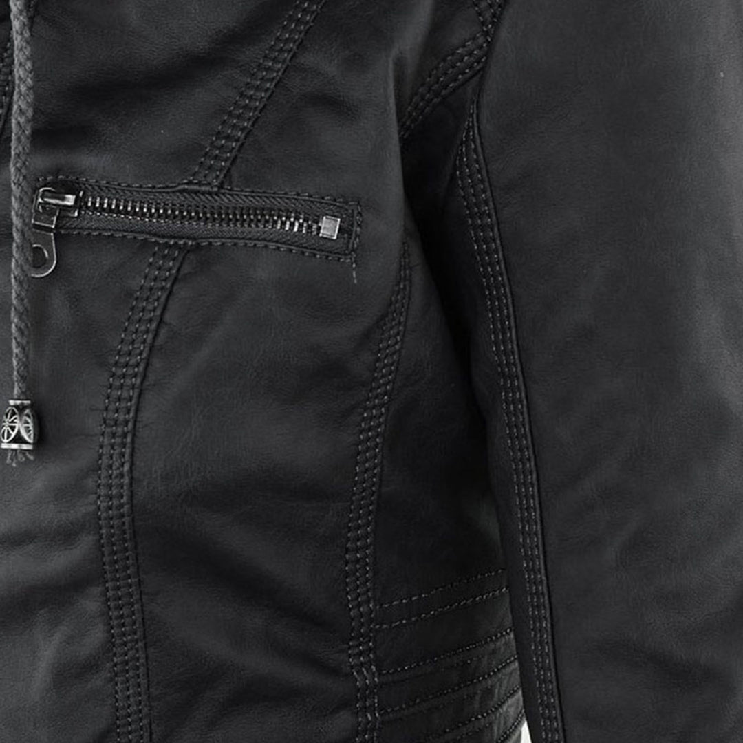 Celeste | Slim-Fit Hooded Moto Jacket
