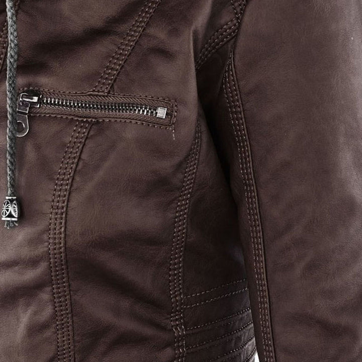 Celeste | Slim-Fit Hooded Moto Jacket