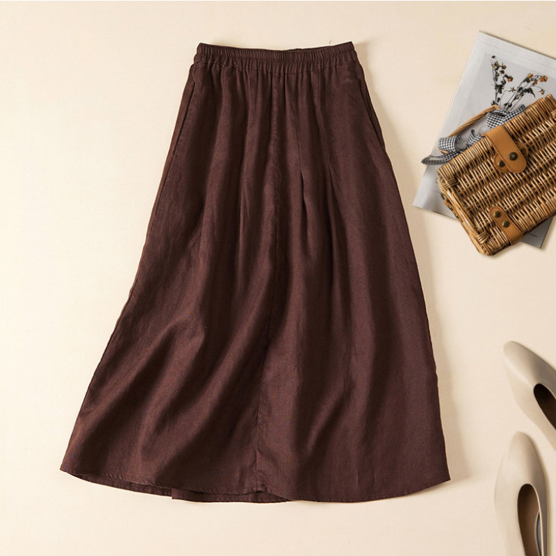 Damen Midi Rock mit Gerafftem Bund | Fließende Form