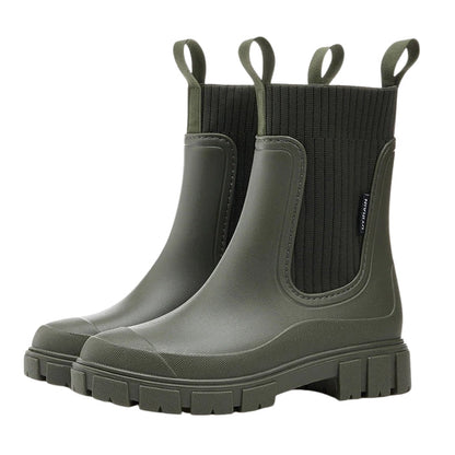 Damen-Schlupfstiefel bis zur Wade mit dicker Sohle 2