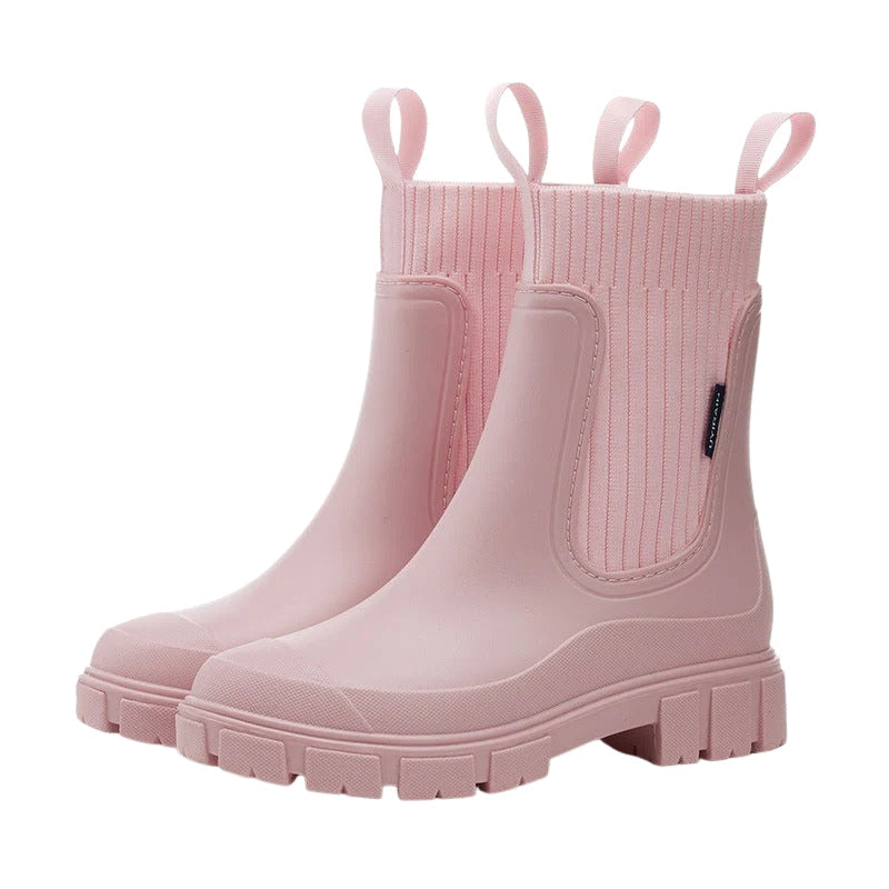 Damen-Schlupfstiefel bis zur Wade mit dicker Sohle 4