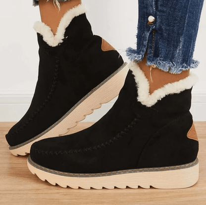 Damen-Stiefeletten, warm gefüttert | Kunstwildleder, Kunstpelz, Winter 1