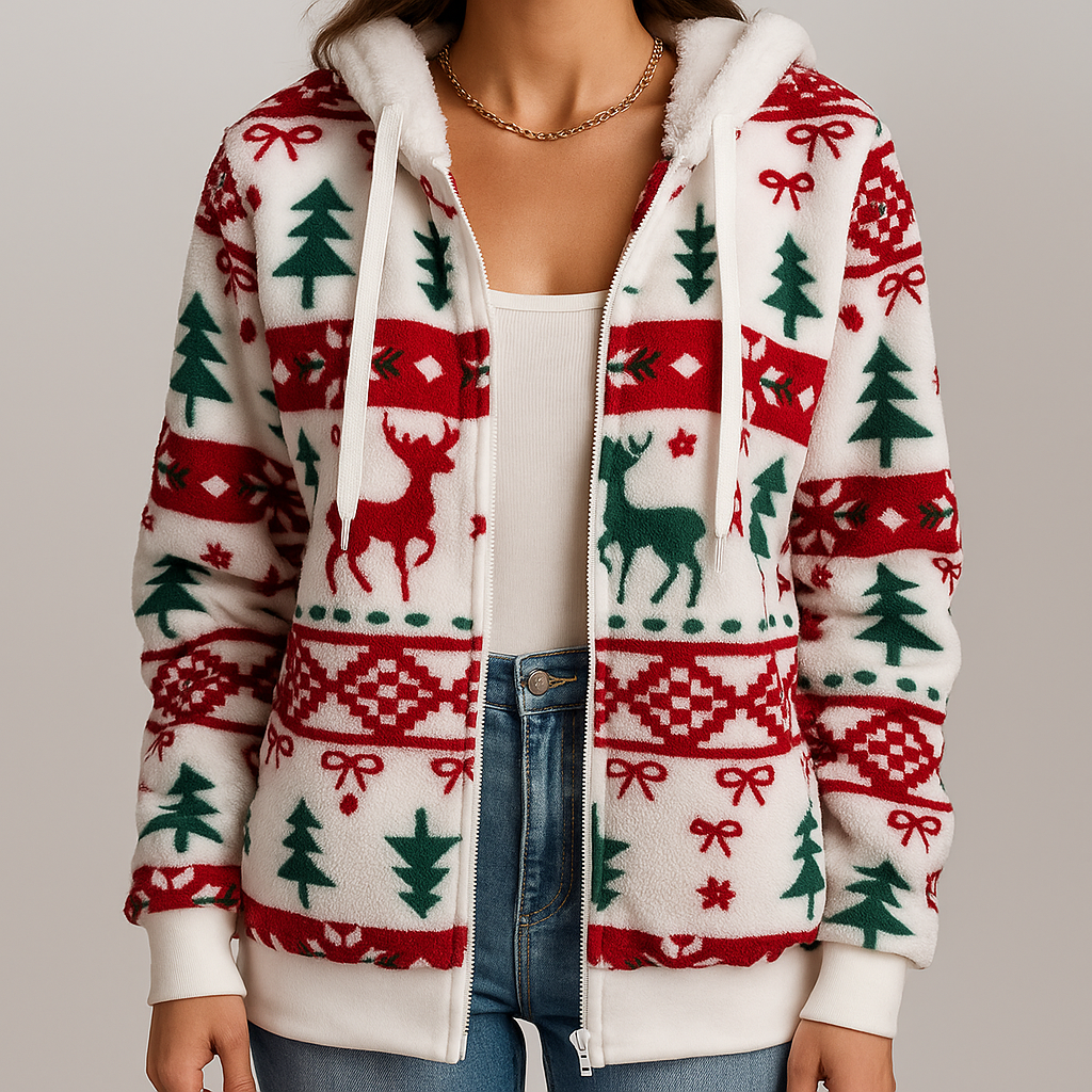 Damen-Weihnachtshoodie | Festlicher Print und lässiger Tragekomfort 0