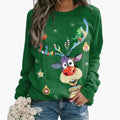 Damen-Winter-Sweatshirt mit Rundhalsausschnitt | Festlicher Print 1