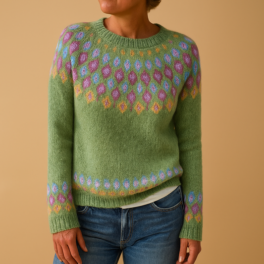 Damen-Wollpullover mit einzigartigem Muster 0