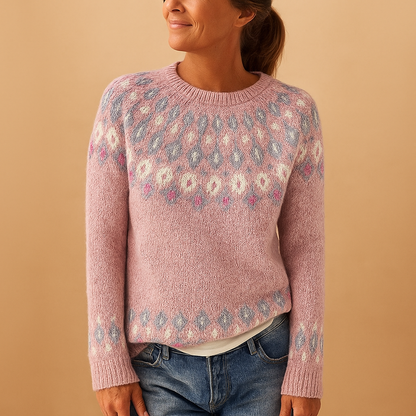 Damen-Wollpullover mit einzigartigem Muster 3