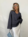 Damen V-Ausschnitt Pullover – lässiger Style für jeden Anlass, bequem und atmungsaktiv