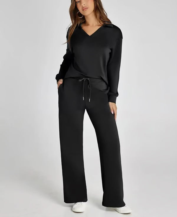 Damen Zweiteiliges Set | Sport Sweatshirt und Weite Hose für Herbst/Winter