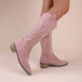 Damenstiefel im Westernstil mit Stickerei Blockabsatz 6