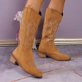 Damenstiefel im Westernstil mit Stickerei Blockabsatz 9