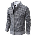 David Herren-Cardigan aus Wollmischung mit Reißverschluss