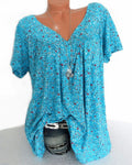 Dina | Damen Bluse mit Blumenmuster und Kurzen Ärmeln | V-Ausschnitt 9