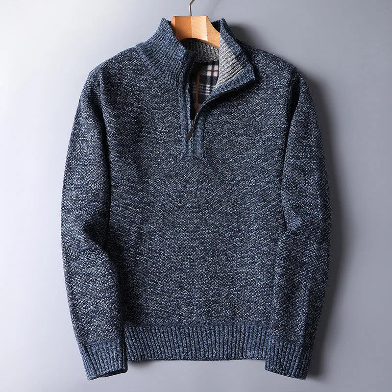Emilio Cardigan aus Wollmischung mit Viertelreißverschluss