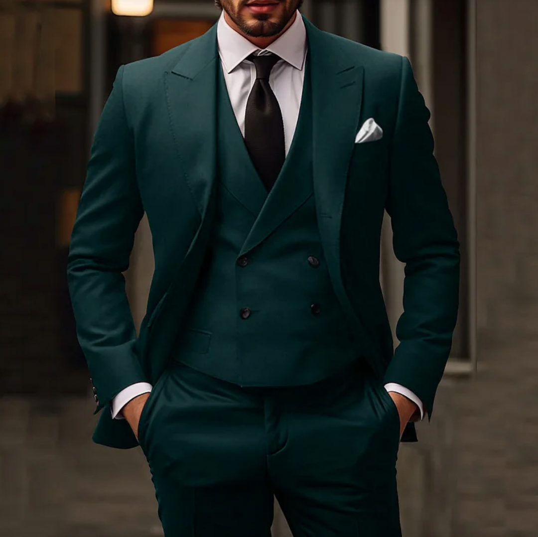 Everett | Klassischer dreiteiliger Slim-Fit-Anzug für Herren