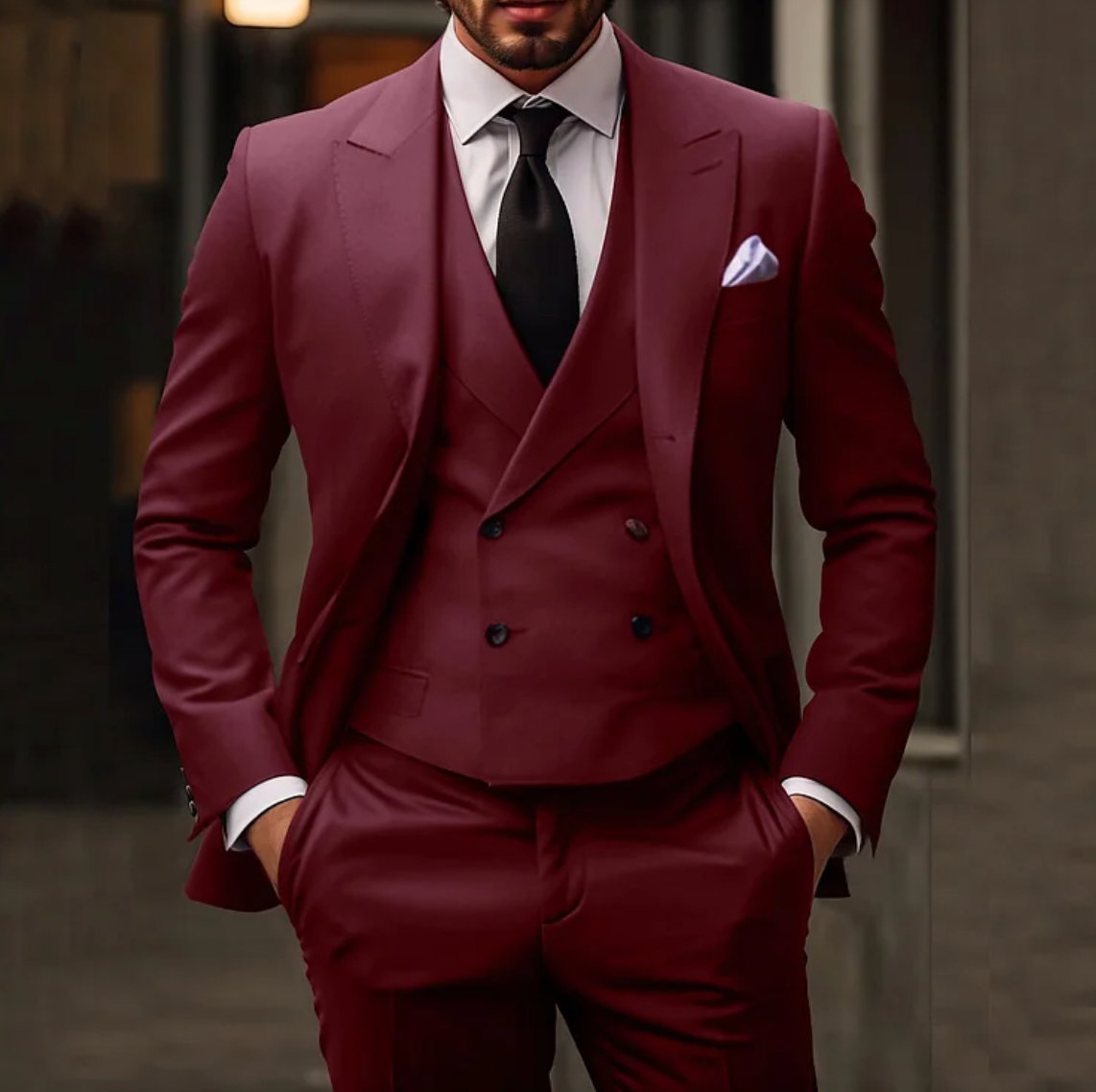 Everett | Klassischer dreiteiliger Slim-Fit-Anzug für Herren
