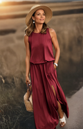 Florentiner | Ärmelloses Sommerkleid für Damen mit Rundhalsausschnitt | Maxi 8