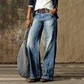Damen Weite Passform Weites Bein Jeans | Freizeit Hose