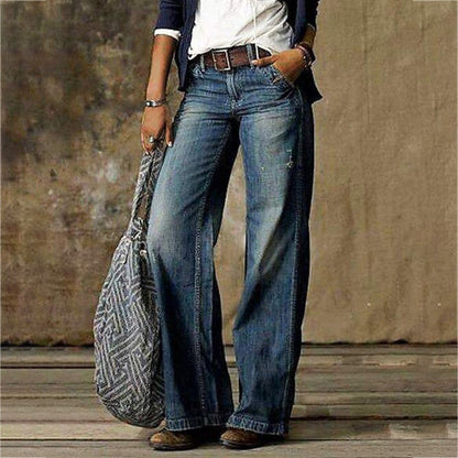 Jean femme coupe ample jambe large | Pantalon de loisirs