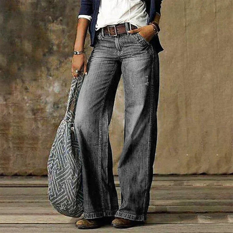 Jean femme coupe ample jambe large | Pantalon de loisirs
