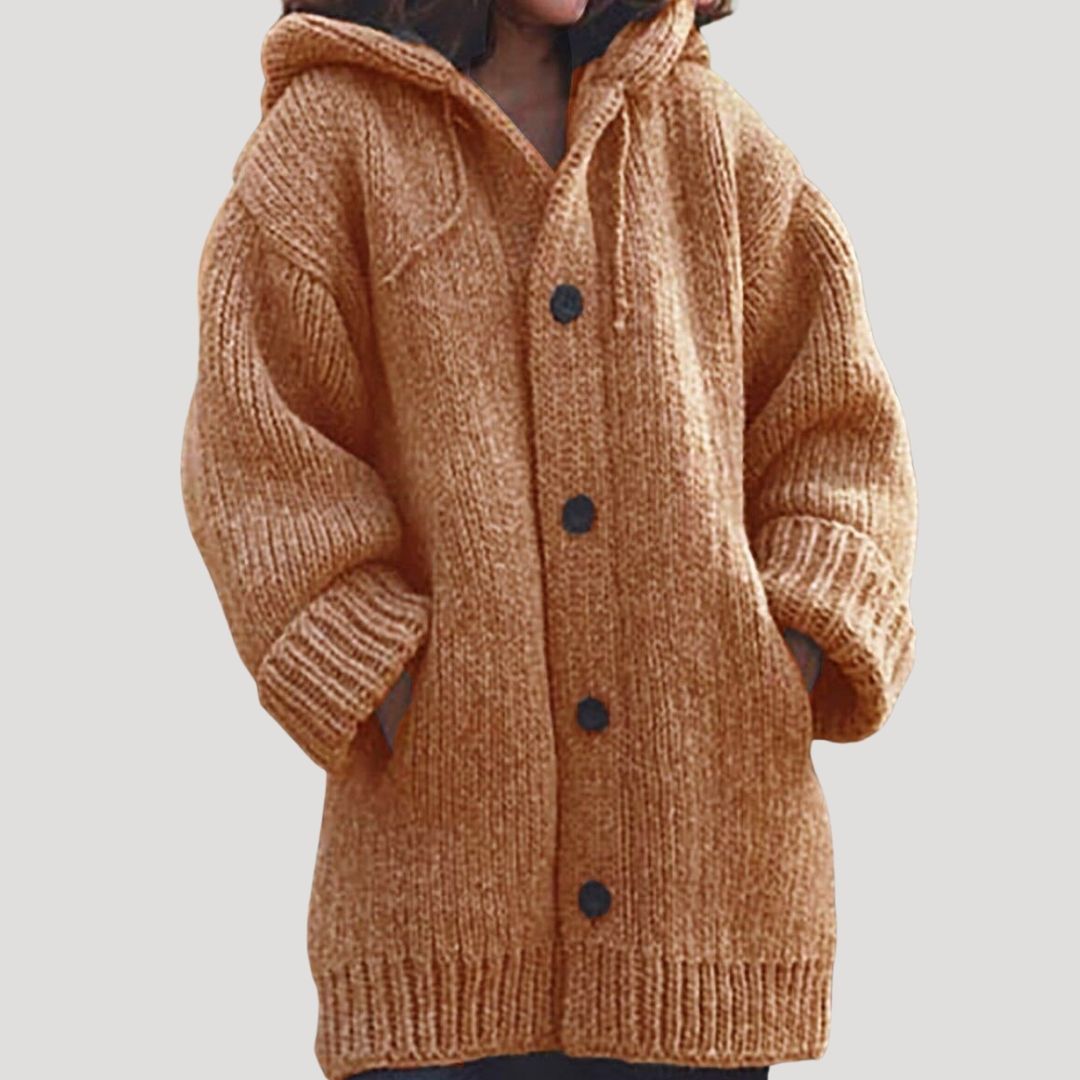 Grobstrick-Wintermantel aus Wolle für Damen 6