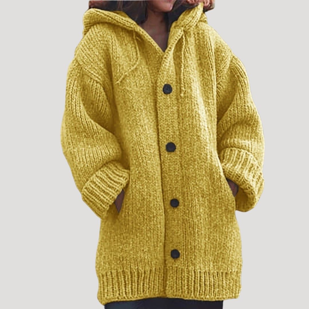 Grobstrick-Wintermantel aus Wolle für Damen 8