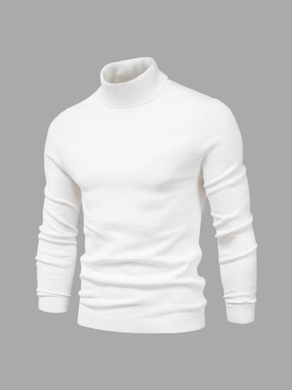 Pull homme à manches longues col montant | Coupe ajustée