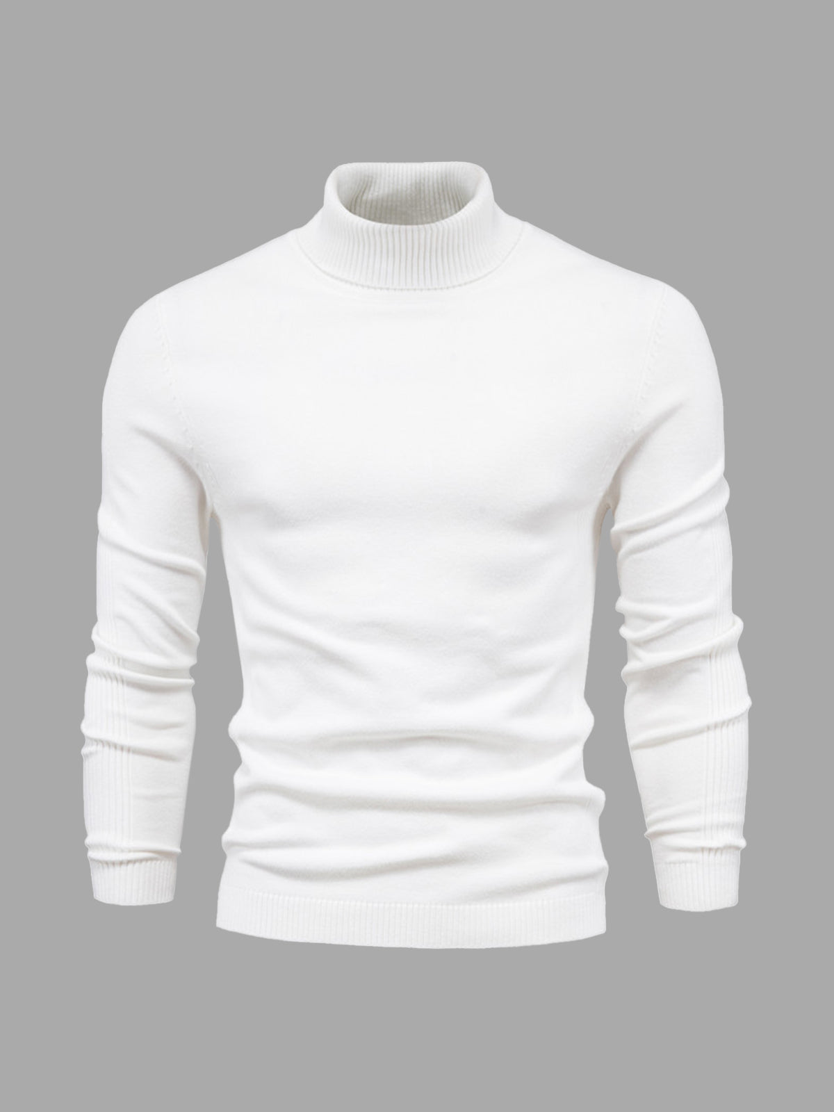 Pull homme à manches longues col montant | Coupe ajustée