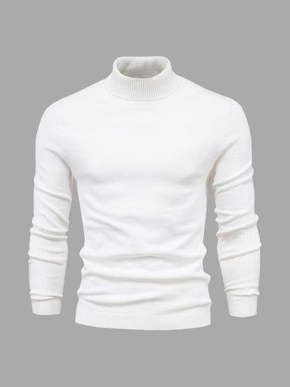 Pull homme à manches longues col montant | Coupe ajustée