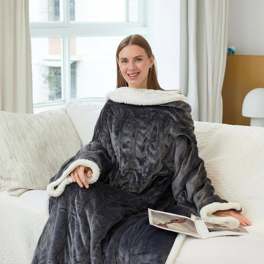 Heizdecke Tragbar Fleece Sherpa Wärmedecke Erwachsene 0