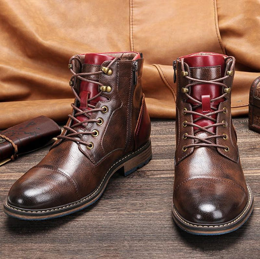 Herren-Lederstiefel – Reißverschluss & Schnürung | Robust 0