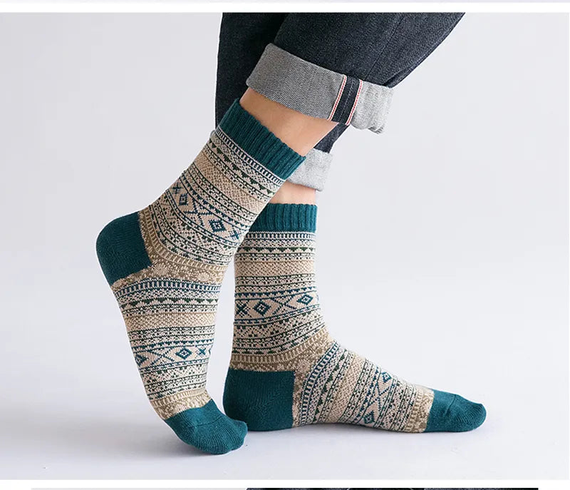 Herren-Wollsocken-Set (5 Paar) | Warme, dicke Wintersocken im Retro-Stil 2