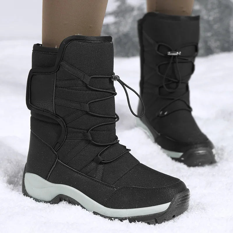 Herrenstiefel mit halbhoher Sohle – Wasserabweisend – Isoliertes Futter – Robuste Sohle – Verstellbare Passform