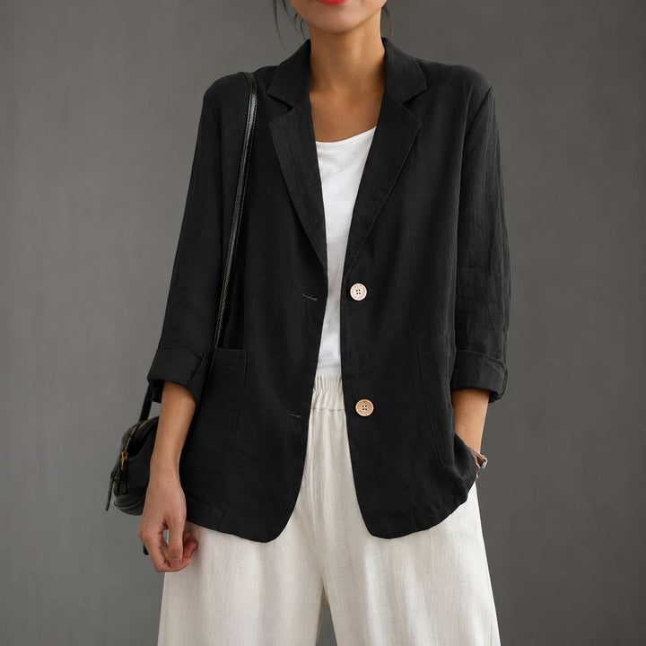 Vera | Women's Cotton Relaxed Single-Button Blazer