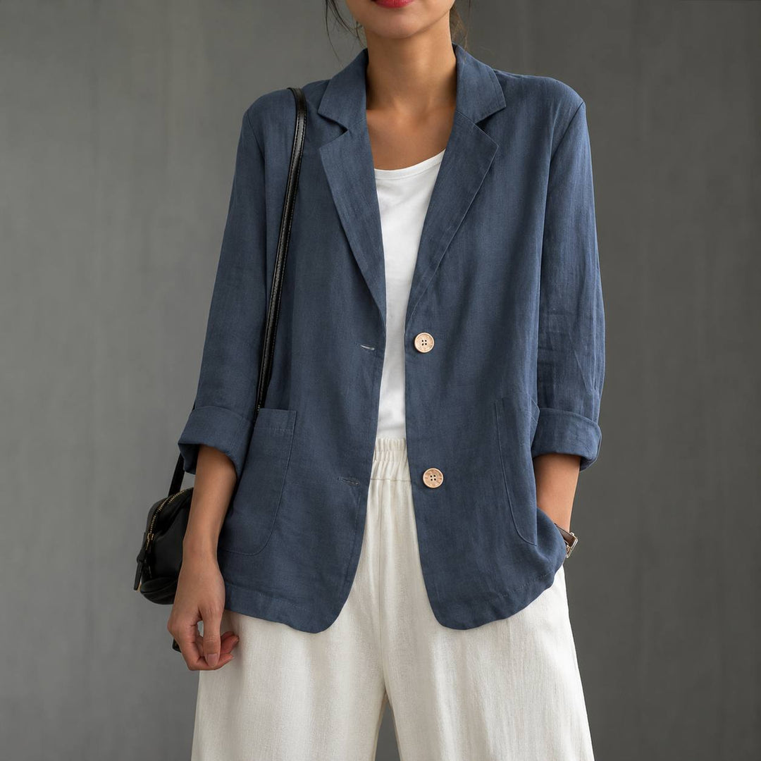 Vera | Women's Cotton Relaxed Single-Button Blazer
