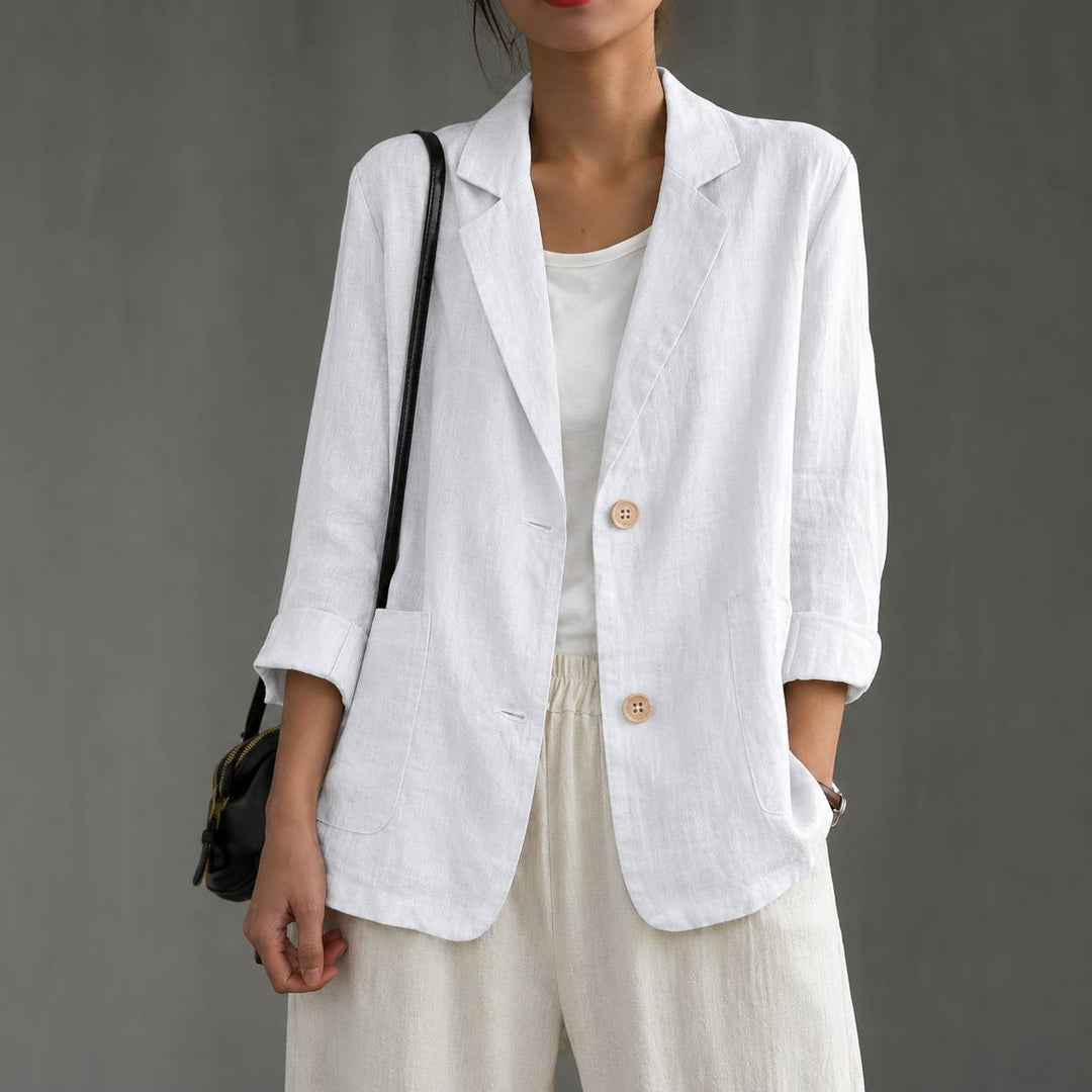 Vera | Women's Cotton Relaxed Single-Button Blazer