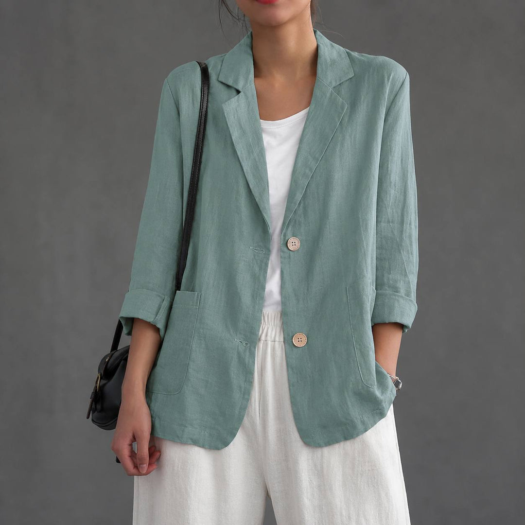 Vera | Women's Cotton Relaxed Single-Button Blazer