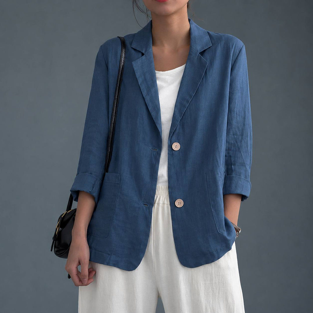 Vera | Women's Cotton Relaxed Single-Button Blazer